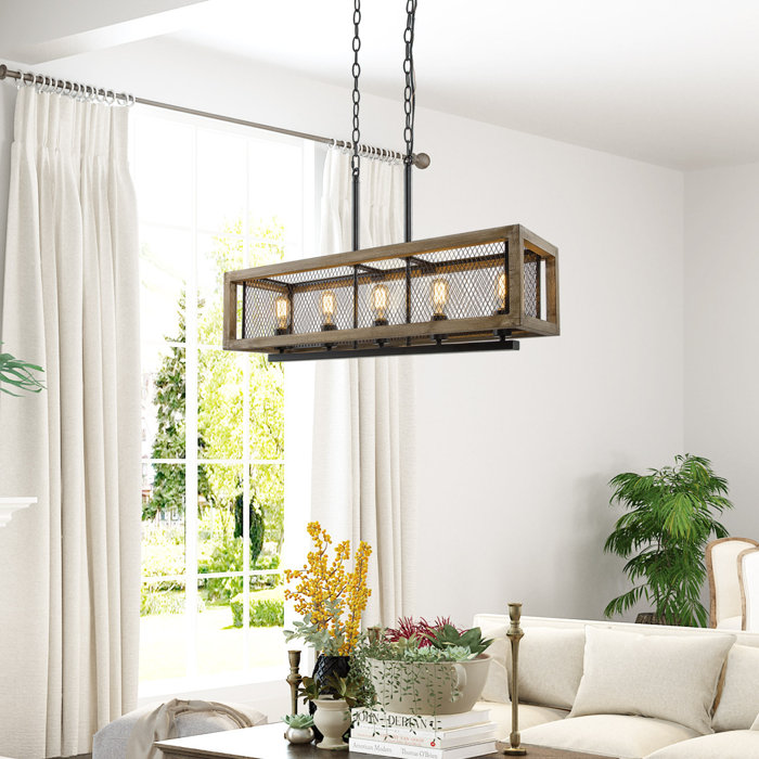 Gracie Oaks Khaled 5 Light Kitchen Island Rectangle Pendant Wayfair